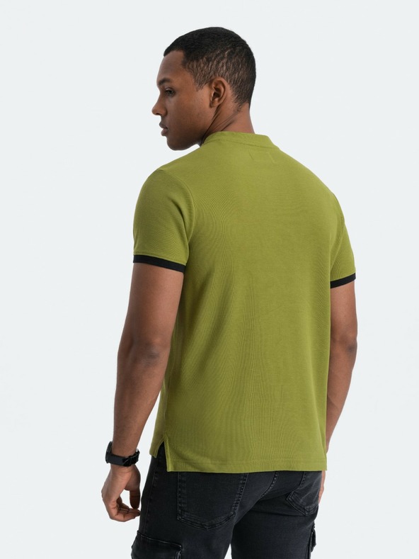 Ombre Clothing Világoszöld Férfi póló póló Ombre ruházat