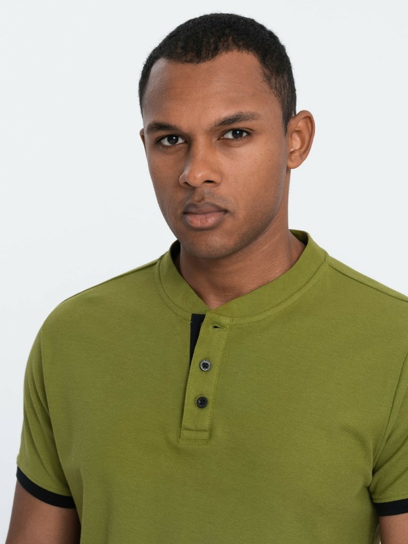 Ombre Clothing Világoszöld Férfi póló póló Ombre ruházat