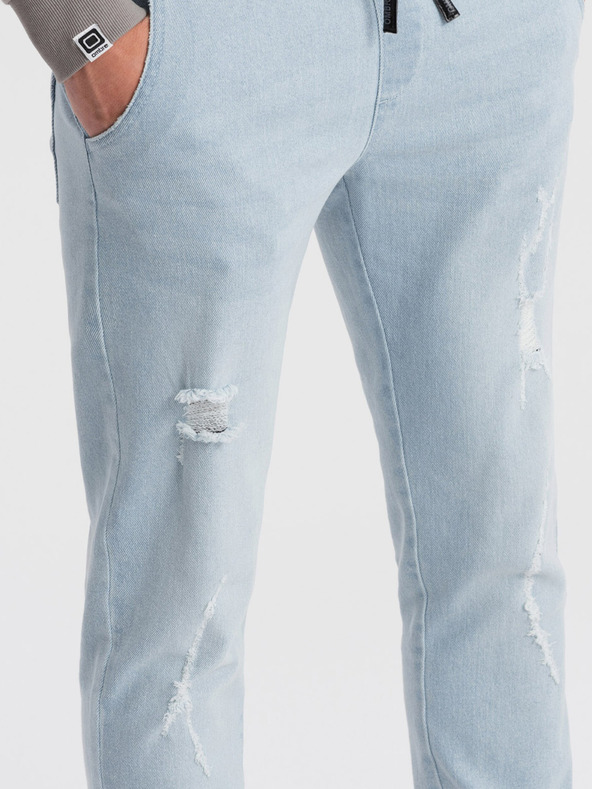 Ombre Clothing Világoskék férfi szakadt farmer Ombre Ruházat