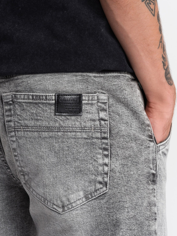 Ombre Clothing Világosszürke férfi szakadt farmer Ombre Ruházat