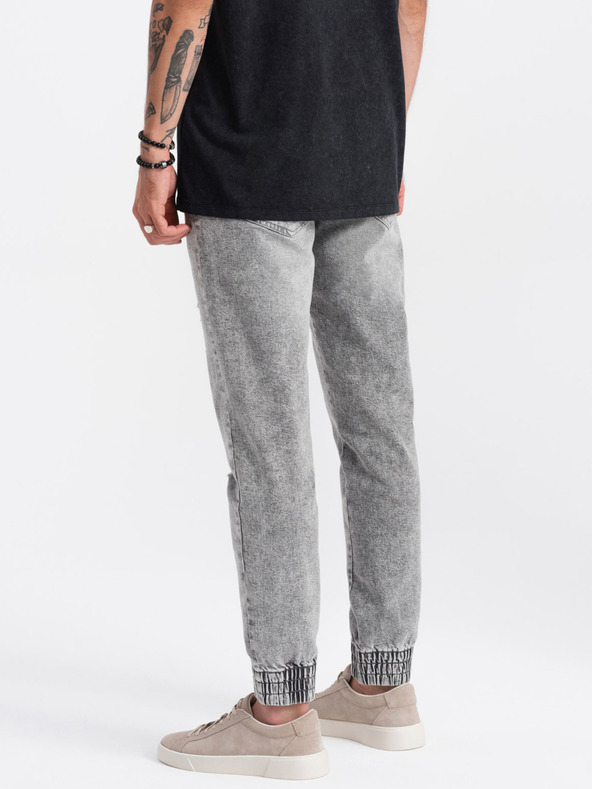 Ombre Clothing Világosszürke férfi szakadt farmer Ombre Ruházat