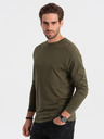 Ombre Clothing Khaki színű férfi alap póló Ombre Ruházat