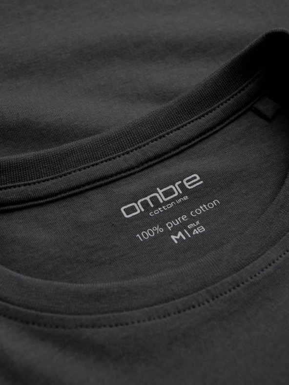 Ombre Clothing Sötétszürke férfi alap póló Ombre Ruházat