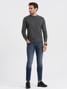 Ombre Clothing Sötétszürke férfi alap póló Ombre Ruházat