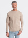 Ombre Clothing Bézs férfi alap póló Ombre ruházat