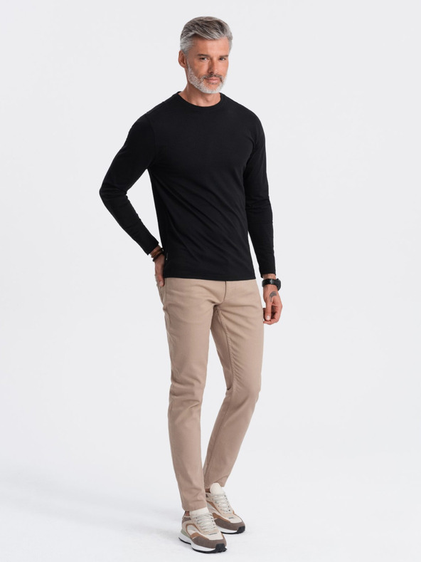 Ombre Clothing Fekete férfi alap póló Ombre Clothing