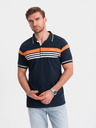 Ombre Clothing Sötétkék férfi póló póló Ombre Clothing