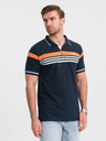 Ombre Clothing Sötétkék férfi póló póló Ombre Clothing