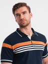 Ombre Clothing Sötétkék férfi póló póló Ombre Clothing