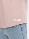 Ombre Clothing Világosbarna férfi rövid ujjú ing Ombre Clothing