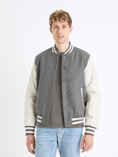 Celio Krémszürke és szürke férfi gyapjúkeverék bomber Celio Fuvarsi-tól