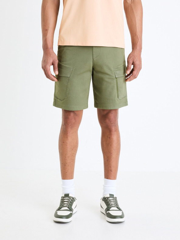 Celio Khaki színű férfi cargo rövidnadrág Celio Gojogbm