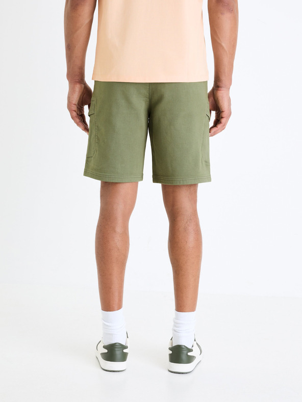 Celio Khaki színű férfi cargo rövidnadrág Celio Gojogbm