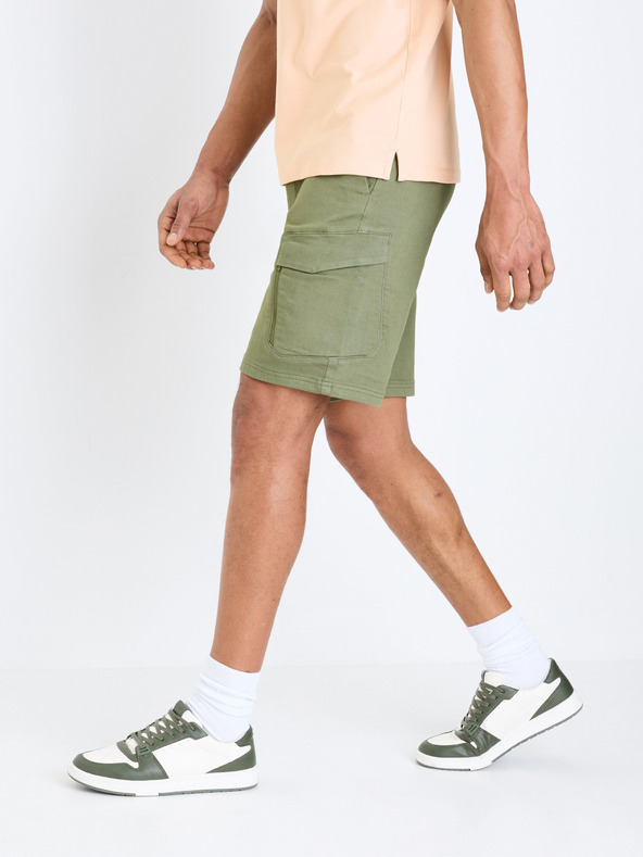 Celio Khaki színű férfi cargo rövidnadrág Celio Gojogbm