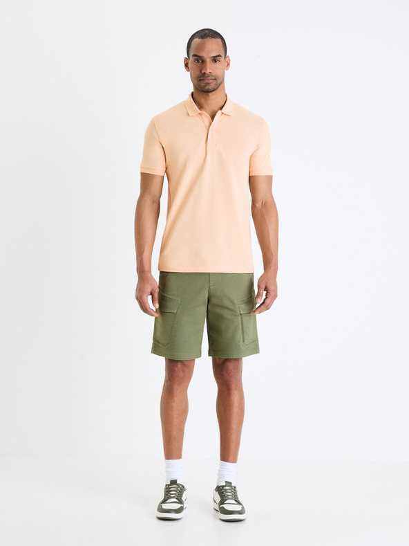 Celio Khaki színű férfi cargo rövidnadrág Celio Gojogbm