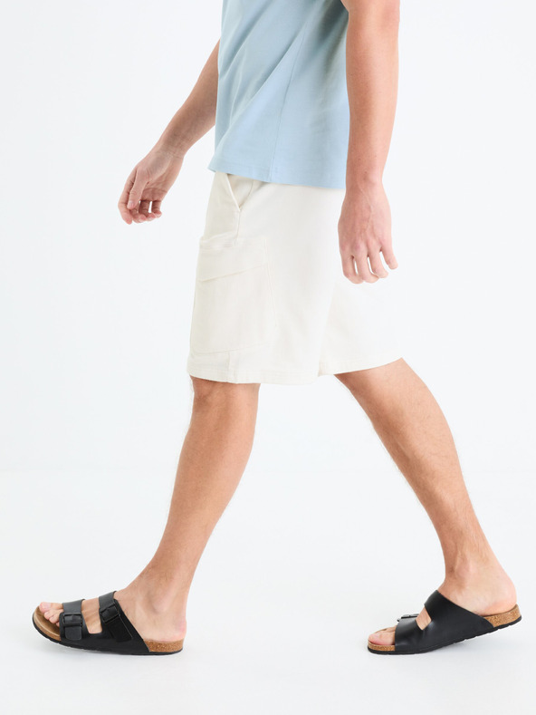 Celio Krémszínű férfi cargo rövidnadrág Celio Gojogbm