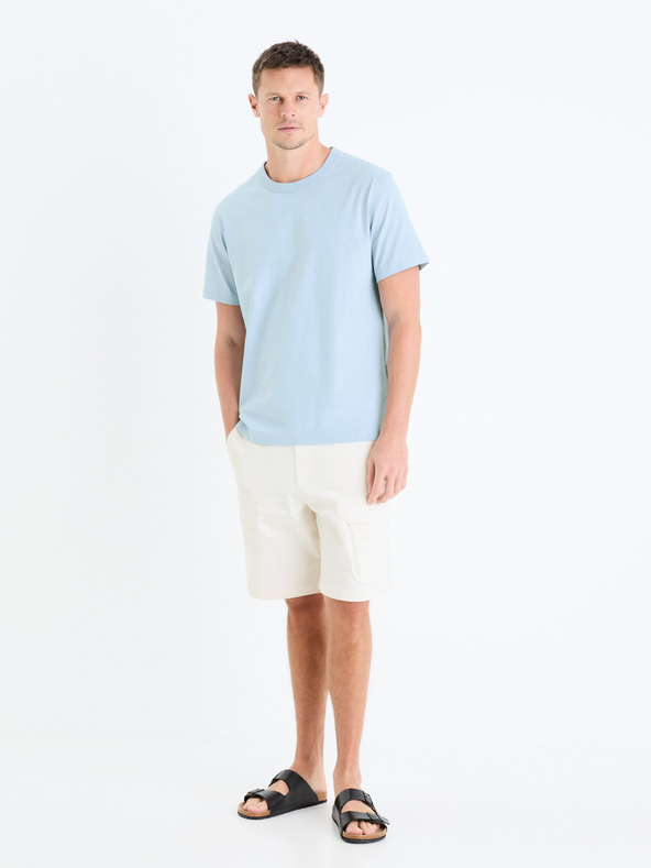 Celio Krémszínű férfi cargo rövidnadrág Celio Gojogbm