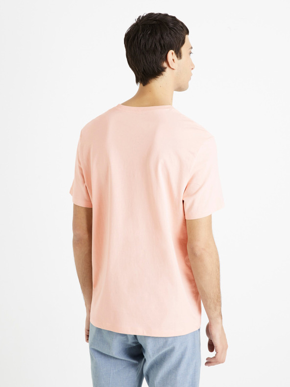 Celio Rózsaszín Férfi Basic póló Celio Tebase