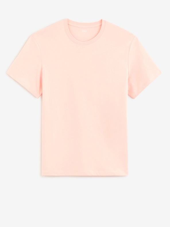 Celio Rózsaszín Férfi Basic póló Celio Tebase