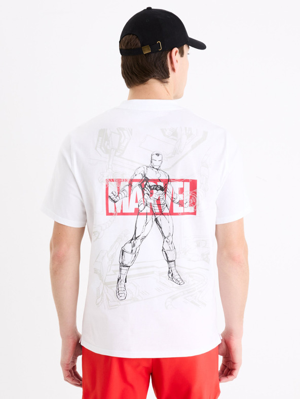 Celio Fehér férfi póló Celio Marvel Iron Man nyomattal