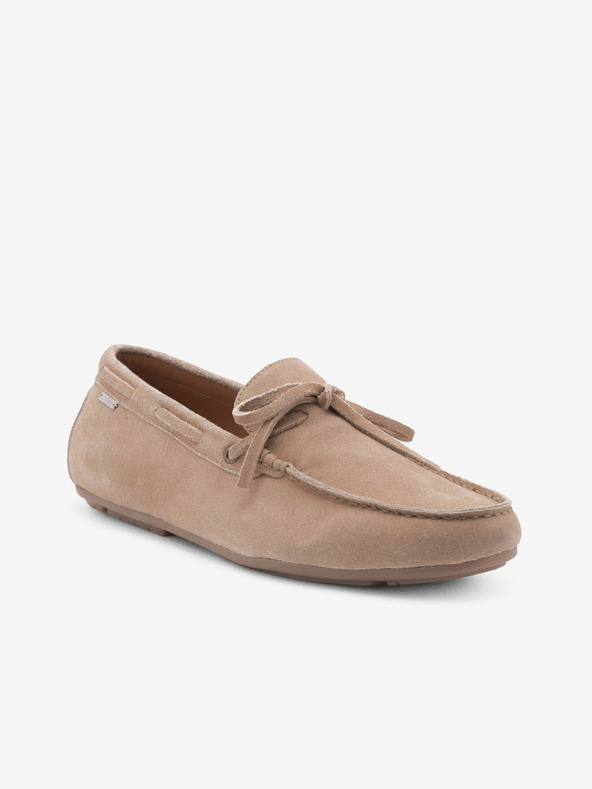 Ombre Clothing Bézs férfi bőr cipő sofőr talppal Ombre ruházat