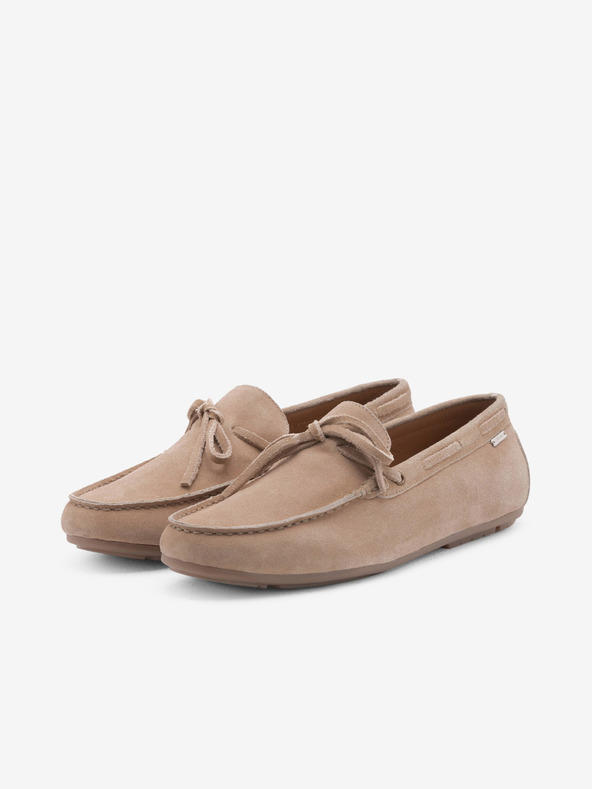 Ombre Clothing Bézs férfi bőr cipő sofőr talppal Ombre ruházat