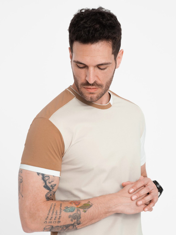 Ombre Clothing Barna férfi póló Ombre Ruházat