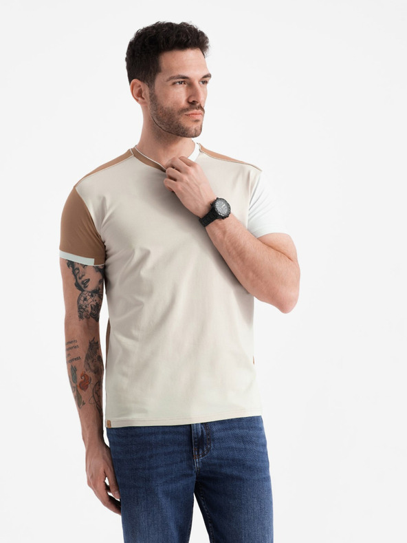 Ombre Clothing Barna férfi póló Ombre Ruházat