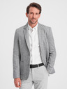 Ombre Clothing Férfi szürke kockás zakó gyapjúkeverékkel Ombre Clothing