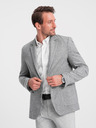 Ombre Clothing Férfi szürke kockás zakó gyapjúkeverékkel Ombre Clothing
