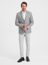 Ombre Clothing Férfi szürke kockás zakó gyapjúkeverékkel Ombre Clothing