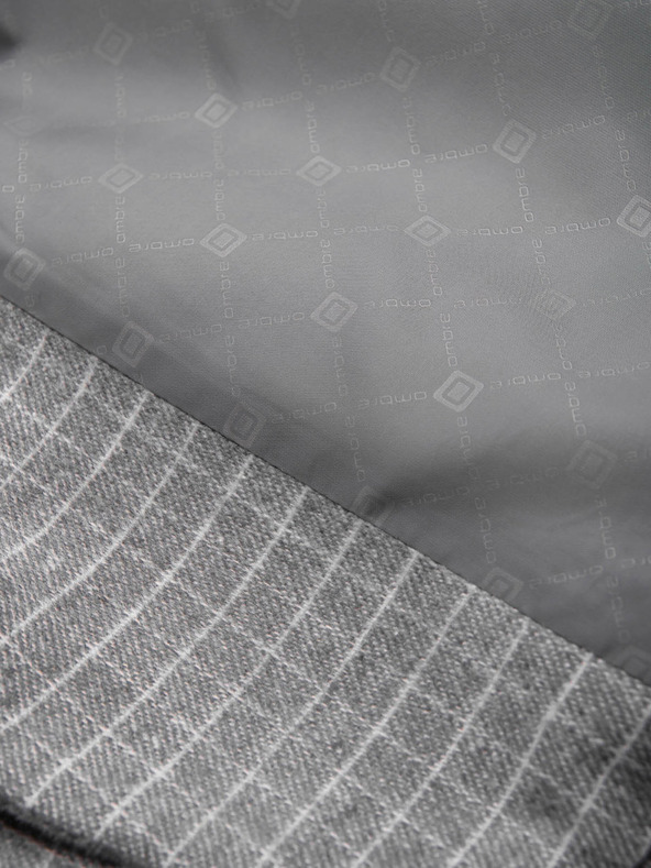 Ombre Clothing Férfi szürke kockás zakó gyapjúkeverékkel Ombre Clothing