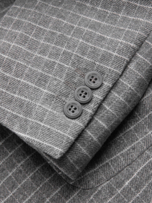 Ombre Clothing Férfi szürke kockás zakó gyapjúkeverékkel Ombre Clothing