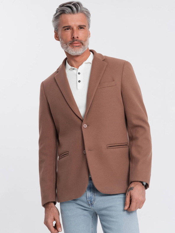 Ombre Clothing Barna férfi zakó Ombre Ruházat