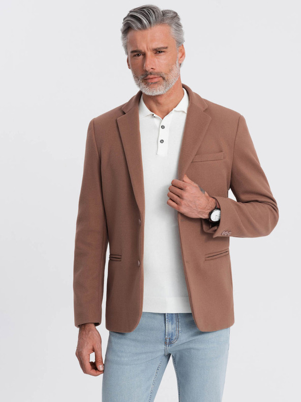Ombre Clothing Barna férfi zakó Ombre Ruházat