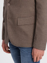 Ombre Clothing Barna férfi finom kockás blézer Ombre Ruházat