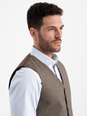 Ombre Clothing Barna férfi jacquard mellény Ombre Ruházat