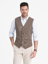 Ombre Clothing Barna férfi jacquard mellény Ombre Ruházat