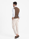 Ombre Clothing Barna férfi jacquard mellény Ombre Ruházat