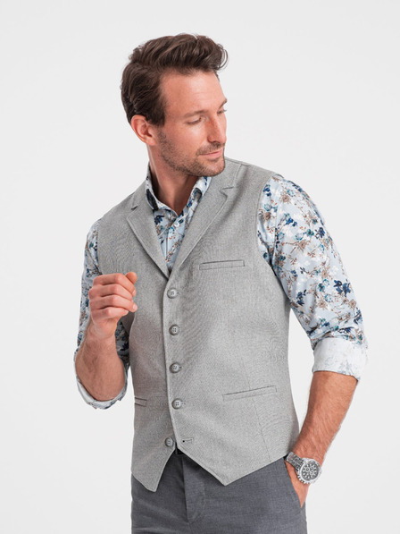Ombre Clothing Világosszürke férfi öltönyzakó gallérral Ombre Clothing Ombre Clothing