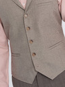 Ombre Clothing Bézs színű férfi öltöny mellény gallérral Ombre Ruházat