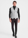 Ombre Clothing Világosszürke férfi jacquard mellény Ombre Ruházat