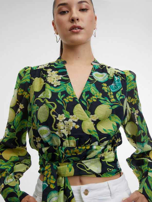 Orsay ORSAY fekete és sárga női mintás blúz