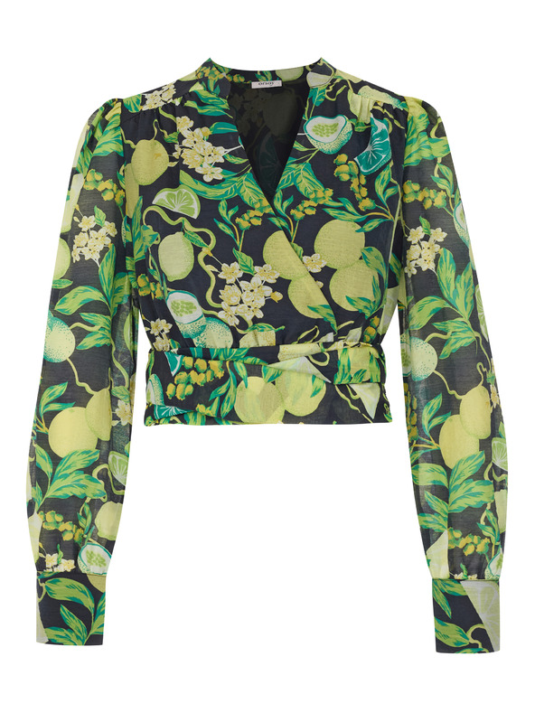 Orsay ORSAY fekete és sárga női mintás blúz