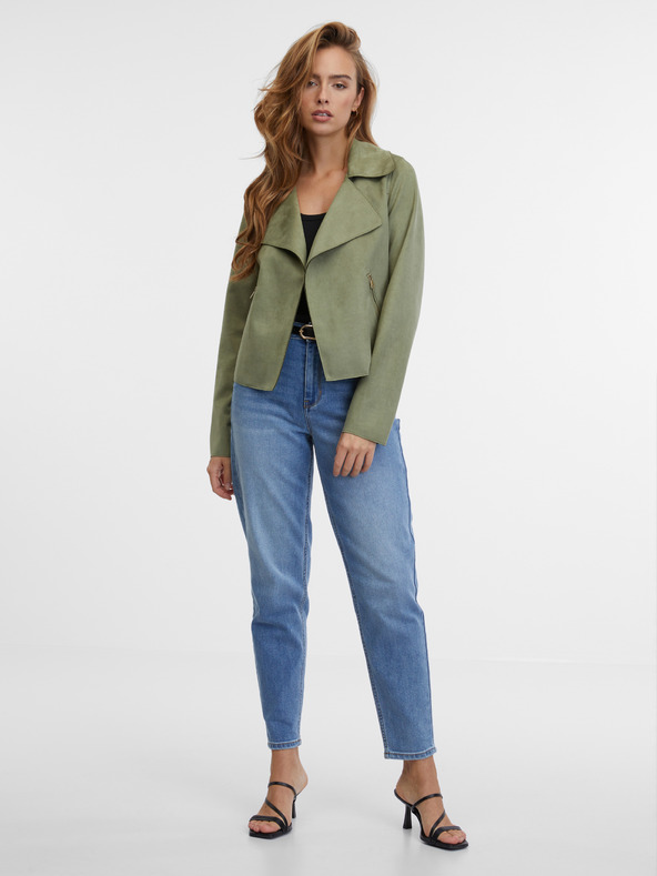 Orsay ORSAY khaki női kabát velúr kivitelben