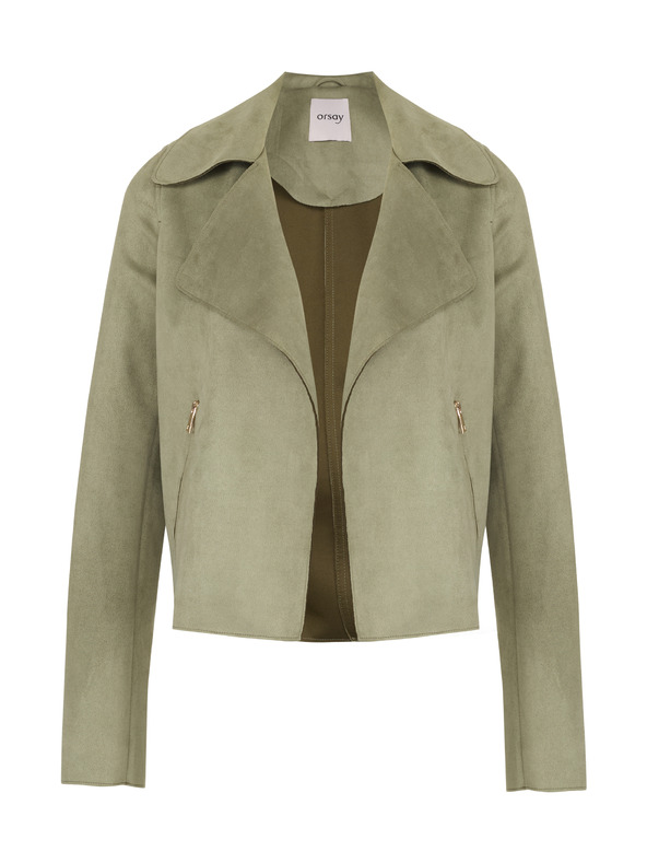 Orsay ORSAY khaki női kabát velúr kivitelben