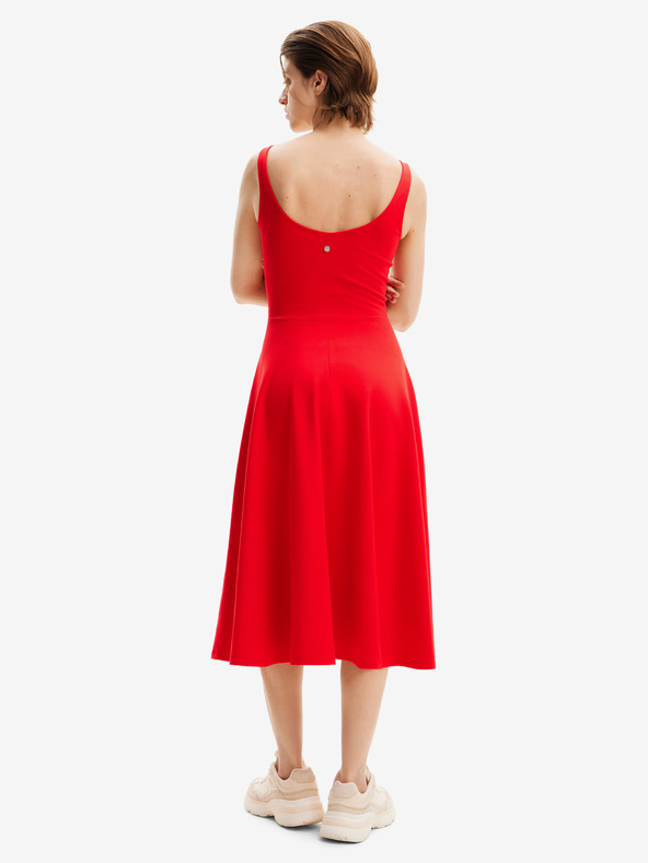 Desigual Piros Desigual Haria női midi ruha