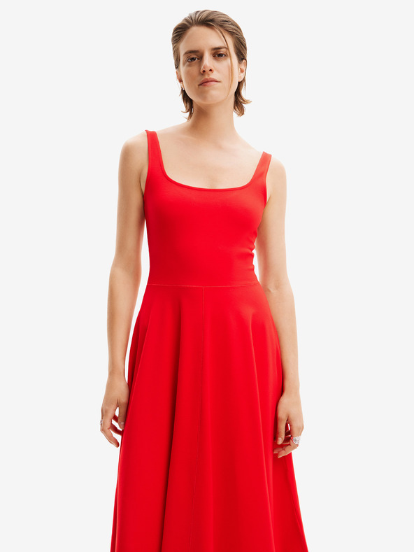 Desigual Piros Desigual Haria női midi ruha