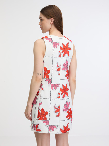 Desigual Piros-fehér női virágos miniruha Desigual Houston
