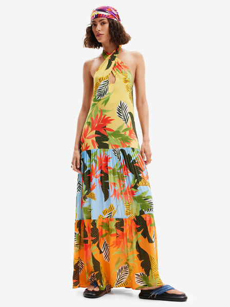 Desigual Sárga Női virágos Beach Maxi ruha Desigual Tropi Tropi női virágos